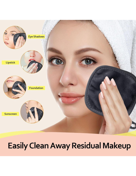 Paquete de 12 Paños Desmaquillantes Reutilizables HOMEXCEL 12.7 cm Negro Paquete de 12 Paños Desmaquillantes Reutilizables HOMEXCEL 12.7 cm Negro