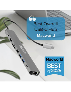 Adaptador Multiport USB-C Plugable USBC-9IN1E 140W HDMI 4K 2