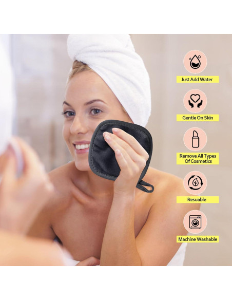 Paquete de 12 Paños Desmaquillantes Reutilizables HOMEXCEL 12.7 cm Negro Paquete de 12 Paños Desmaquillantes Reutilizables HOMEXCEL 12.7 cm Negro