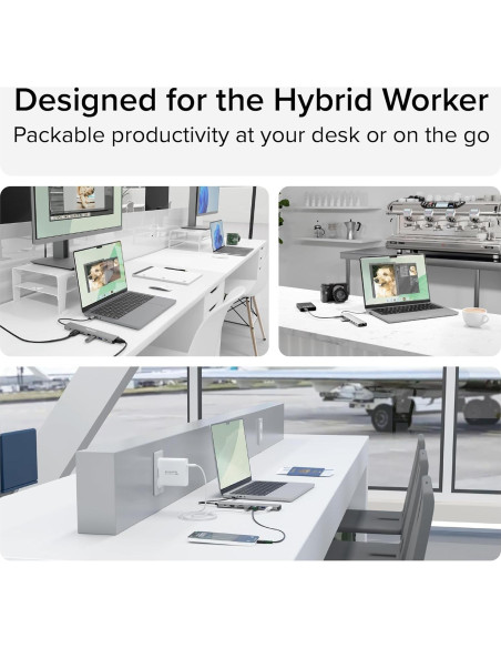 Adaptador Multiport USB-C Plugable USBC-9IN1E 140W HDMI 4K