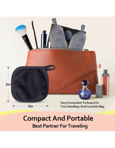 Paquete de 12 Paños Desmaquillantes Reutilizables HOMEXCEL 12.7 cm Negro