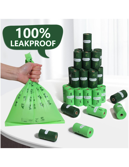Bolsas de Poop Biodegradables EcoTopia 30 Unidades 13x23 cm