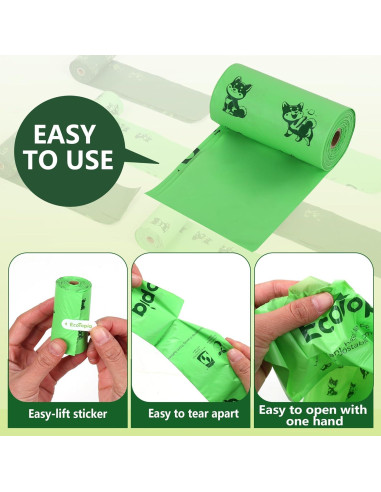 Bolsas de Poop Biodegradables EcoTopia 30 Unidades 13x23 cm