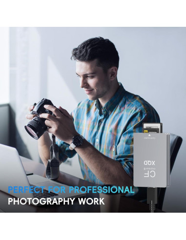 Lector de tarjetas 3-en-1 Opluz CFexpress/XQD/SD USB 3.2