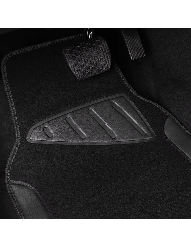 Combo Funda de Volante y Alfombrillas CAR PASS Negro 14.5-15"