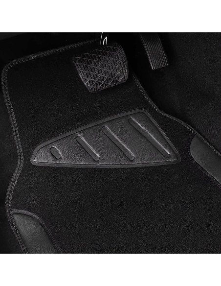 Combo Funda de Volante y Alfombrillas CAR PASS Negro 14.5-15"