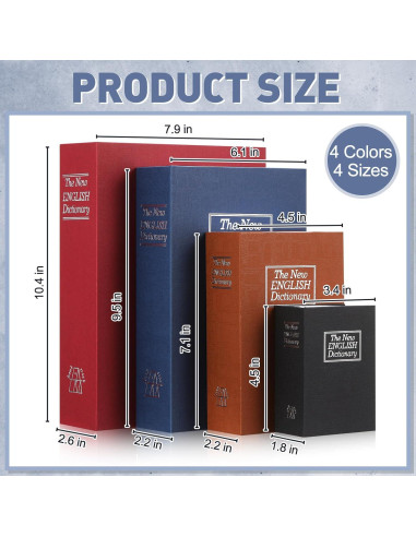 Caja Falsa de Libro Weysat 4 Paquetes Seguridad Metal 26.4cm