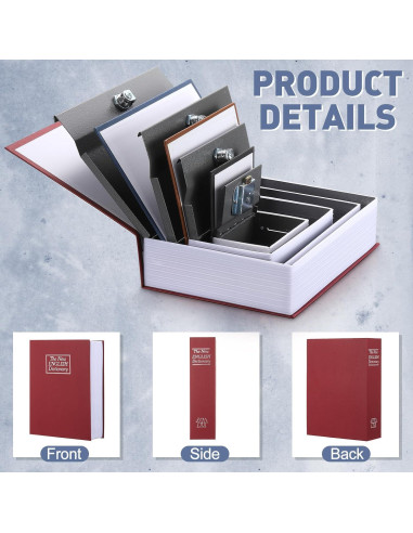 Caja Falsa de Libro Weysat 4 Paquetes Seguridad Metal 26.4cm