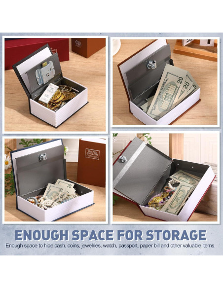 Caja Falsa de Libro Weysat 4 Paquetes Seguridad Metal 26.4cm