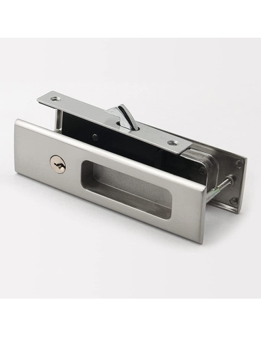 Cerradura de Puerta Corredera Gifsin con Llave Plateada 160mm