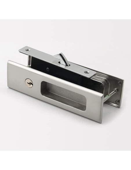 Cerradura de Puerta Corredera Gifsin con Llave Plateada 160mm