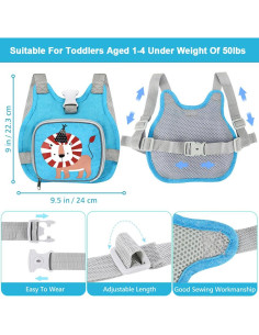 Arnés Antipérdida para Niños León Ajustable 1-5 Años 2