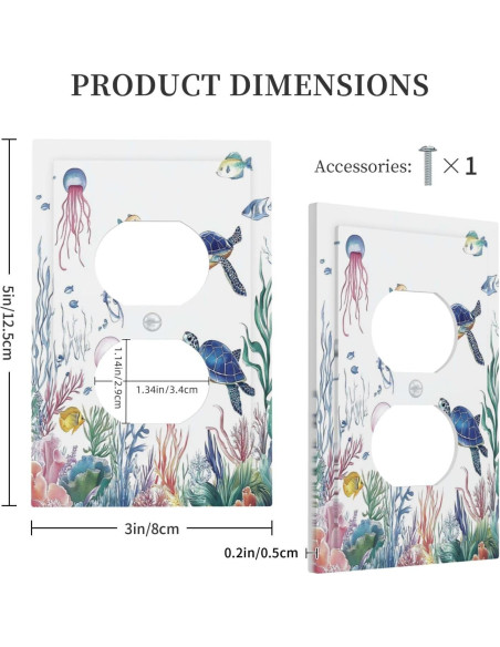 Cubierta de Interruptor Decorativa IHSOURGNITNEM 1 Gang Dúplex Azul