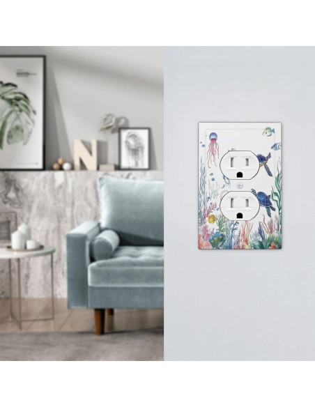 Cubierta de Interruptor Decorativa IHSOURGNITNEM 1 Gang Dúplex Azul