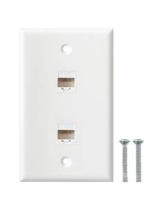 Placa de Pared Ethernet 2 Puertos Cat6 EastStarTech Blanca
