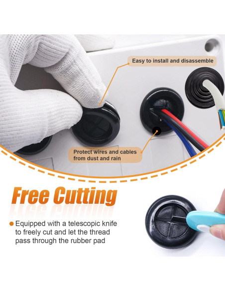 Kit de Grommets de Goma Mankk para Protección de Cables