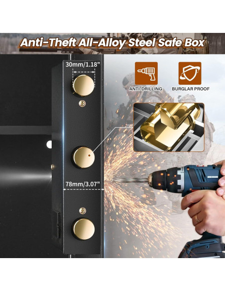 Caja Fuerte Digital Tiskgg 2.8 Pies Cúbicos a Prueba de Fuego