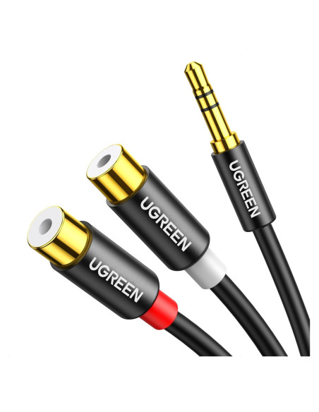 UGREEN Cable RCA a Aux 3.5mm Macho a 2 RCA Hembra 0.24m