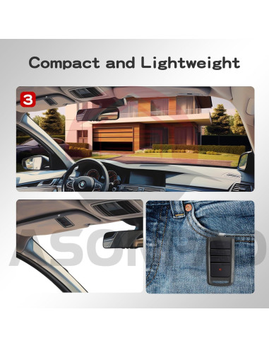 Abridor de Puerta de Garaje Remoto ASONPAO O3T-BX O3T-A 2 Pcs