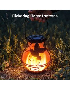 Paquete de 2 Linternas Solares Colgantes X-PREK con Luz de Llama 2