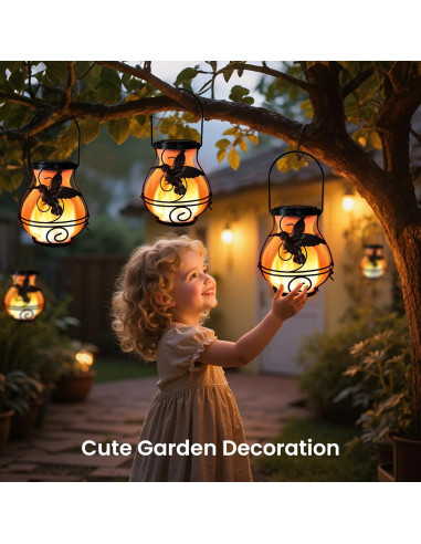 Paquete de 2 Linternas Solares Colgantes X-PREK con Luz de Llama