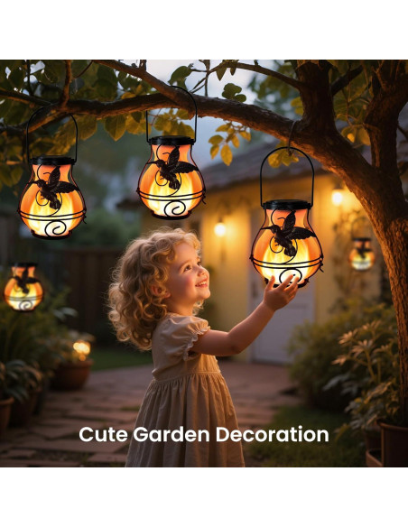 Paquete de 2 Linternas Solares Colgantes X-PREK con Luz de Llama