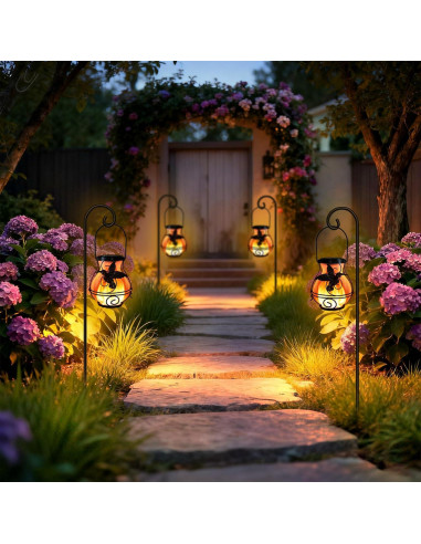 Paquete de 2 Linternas Solares Colgantes X-PREK con Luz de Llama