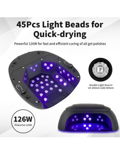 Lámpara de Uñas LED UV Inalámbrica Chunshangmei 126W 2