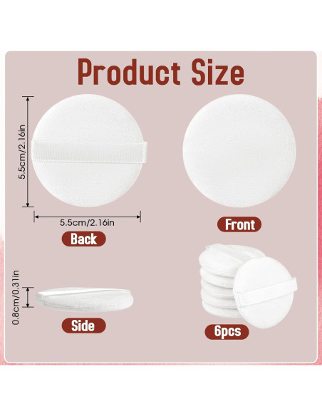 6 Esponjas de Maquillaje Redondas MOZEAT de Terciopelo 5.5cm