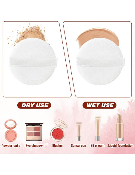 6 Esponjas de Maquillaje Redondas MOZEAT de Terciopelo 5.5cm