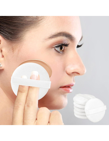 6 Esponjas de Maquillaje Redondas MOZEAT de Terciopelo 5.5cm
