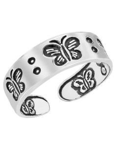 Anillo Ajustable de Mariposa AeraVida en Plata de Ley para Mujer