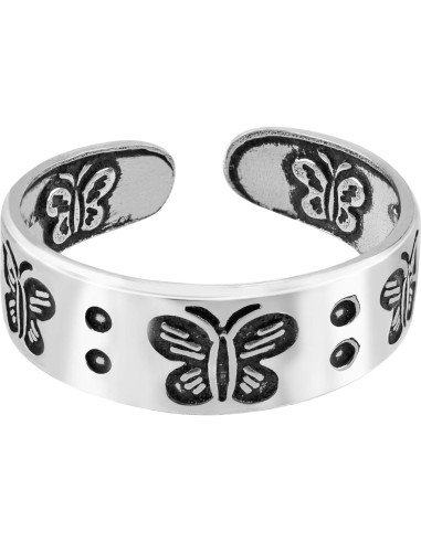 Anillo Ajustable de Mariposa AeraVida en Plata de Ley para Mujer