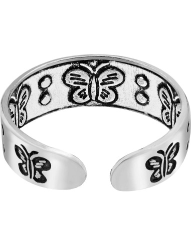 Anillo Ajustable de Mariposa AeraVida en Plata de Ley para Mujer