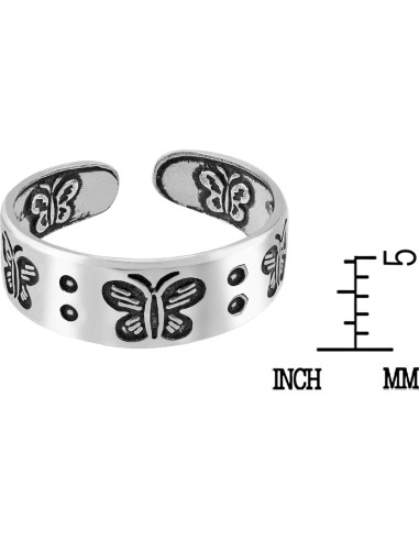 Anillo Ajustable de Mariposa AeraVida en Plata de Ley para Mujer