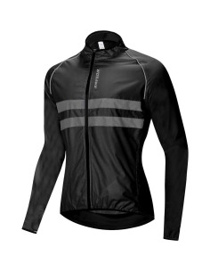 Chaqueta de Ciclismo WOSAWE Hombre Negra Mediana Impermeable 2
