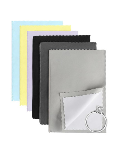 Paño de limpieza de joyas BADAO 6 piezas 15x19 cm