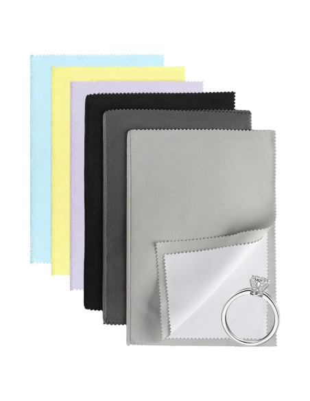 Paño de limpieza de joyas BADAO 6 piezas 15x19 cm