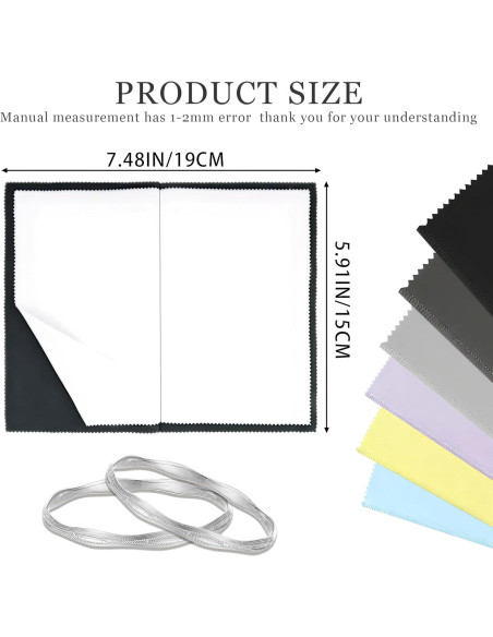 Paño de limpieza de joyas BADAO 6 piezas 15x19 cm