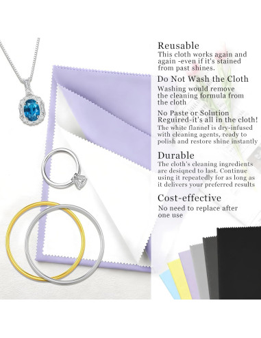 Paño de limpieza de joyas BADAO 6 piezas 15x19 cm