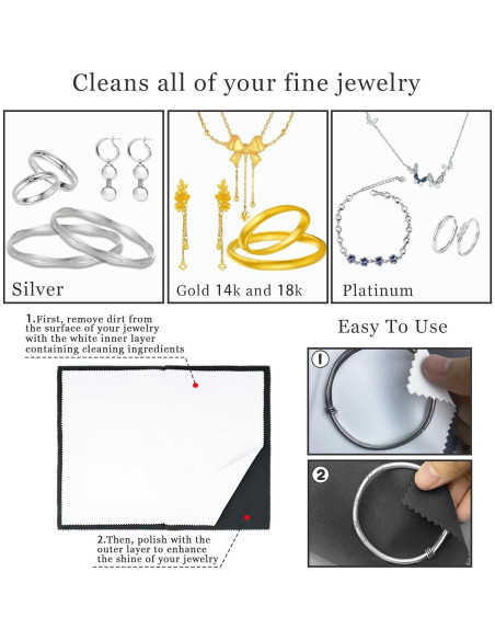 Paño de limpieza de joyas BADAO 6 piezas 15x19 cm