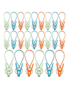 Paquete de 24 Pinzas de Plástico Ajcotahm para Ropa Multicolor