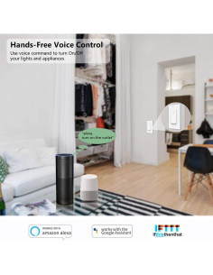 Interruptor de Luz WiFi Inteligente Lesim 1 Polo Control Voz 2