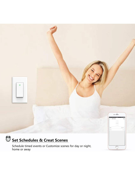 Interruptor de Luz WiFi Inteligente Lesim 1 Polo Control Voz