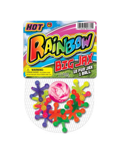 Juego de Jacks Grande JA-RU Arcoíris con Pelota y 10 Juguetes