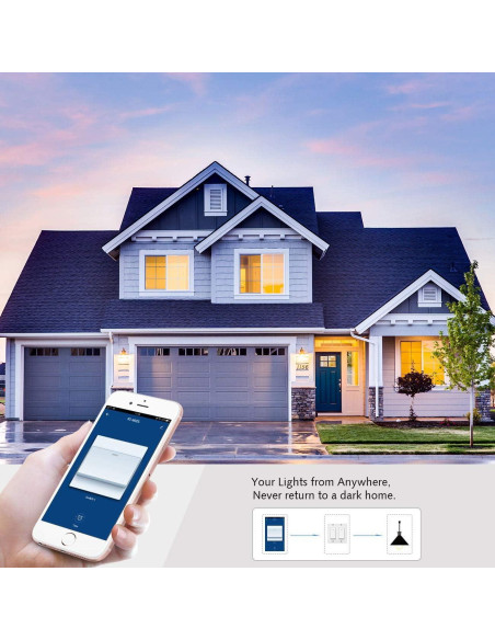 Interruptor de Luz WiFi Inteligente Lesim 1 Polo Control Voz