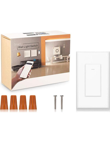 Interruptor de Luz WiFi Inteligente Lesim 1 Polo Control Voz