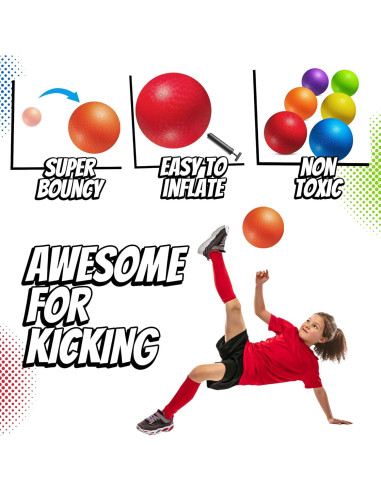 Bolas de Patio Inflables PlayBolt 21.59 cm - Paquete de 6