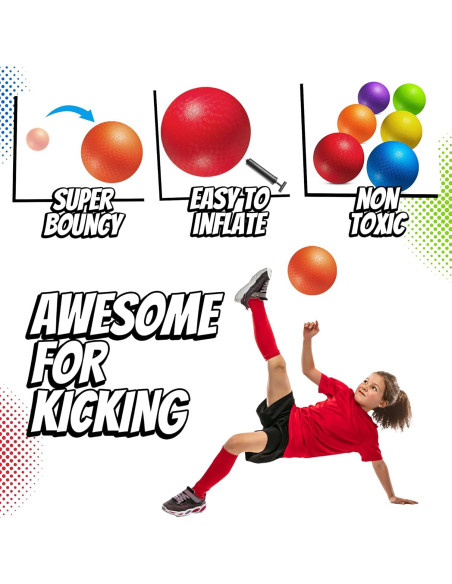 Bolas de Patio Inflables PlayBolt 21.59 cm - Paquete de 6