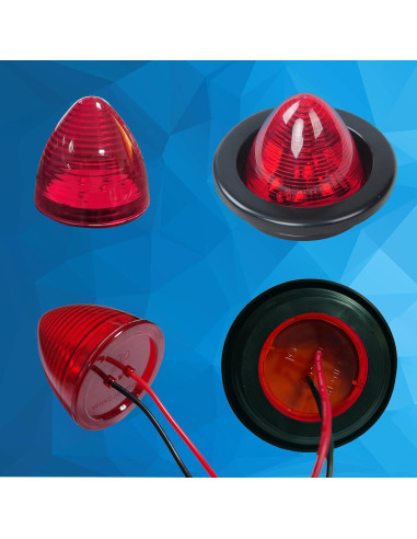 2 Pcs Luz Marcadora Lateral LED Roja 2" NBWDY Impermeable